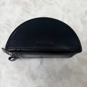 Building Block Black Leather Crescent Pouch
